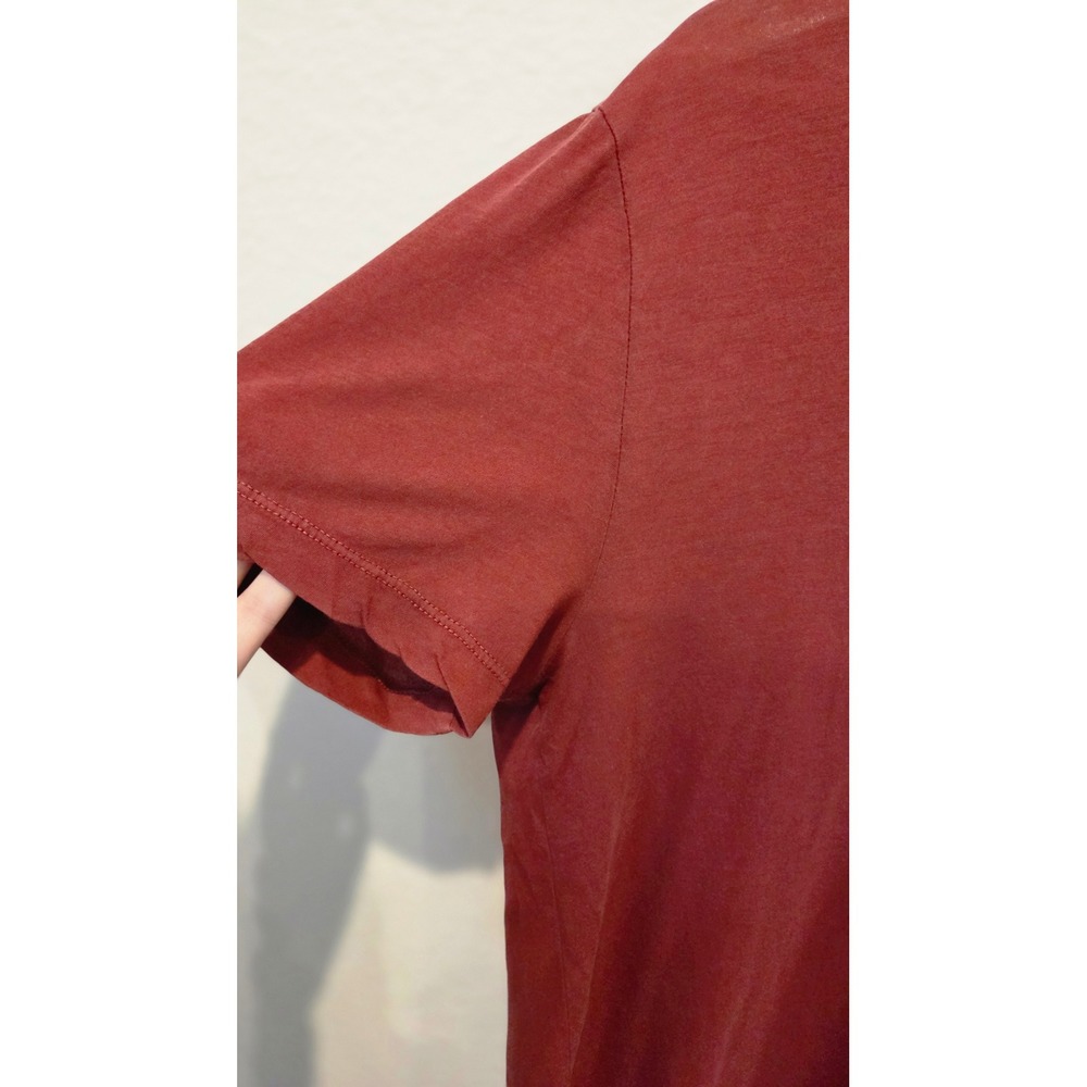 James Perse T-Shirt Cotton V-Neck Slim Fit Red Slub Luxury Mens Size 2 M USA - Picture 4 of 13